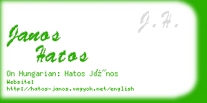 janos hatos business card